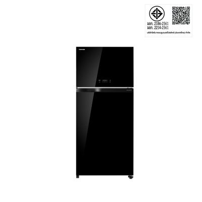 TOSHIBA Double Door Refrigerator (21.5 Cubic, Glass Black ) GR-AG66KA (XK)